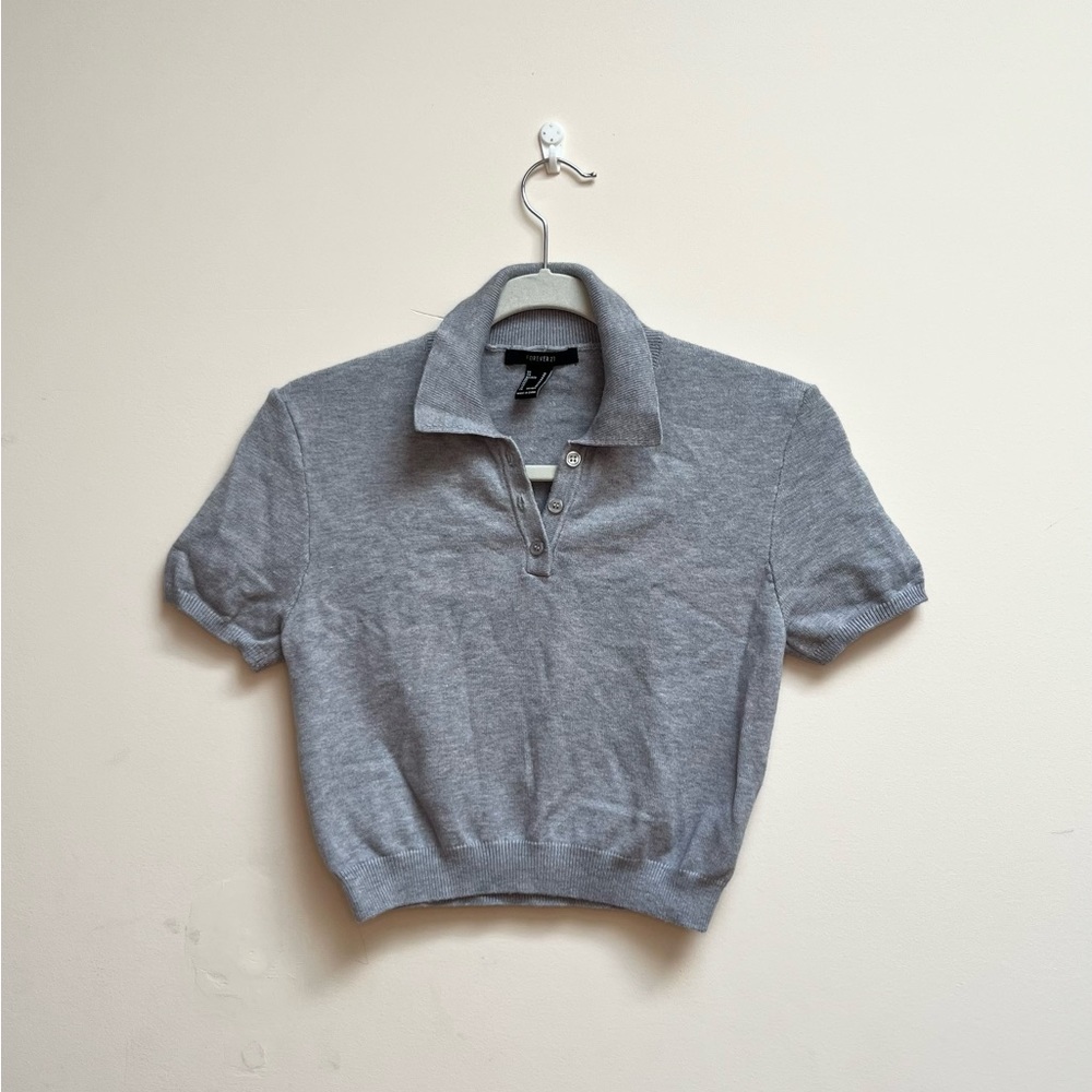 forever 21 cropped polo shirt